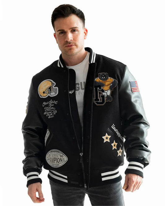 TOP GUN BEARS VARSITY JACKET - Vox Leather