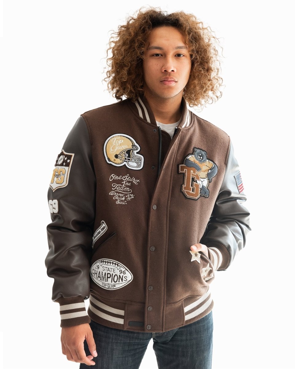 TOP GUN "BEARS" VARSITY JACKET - Vox Leather