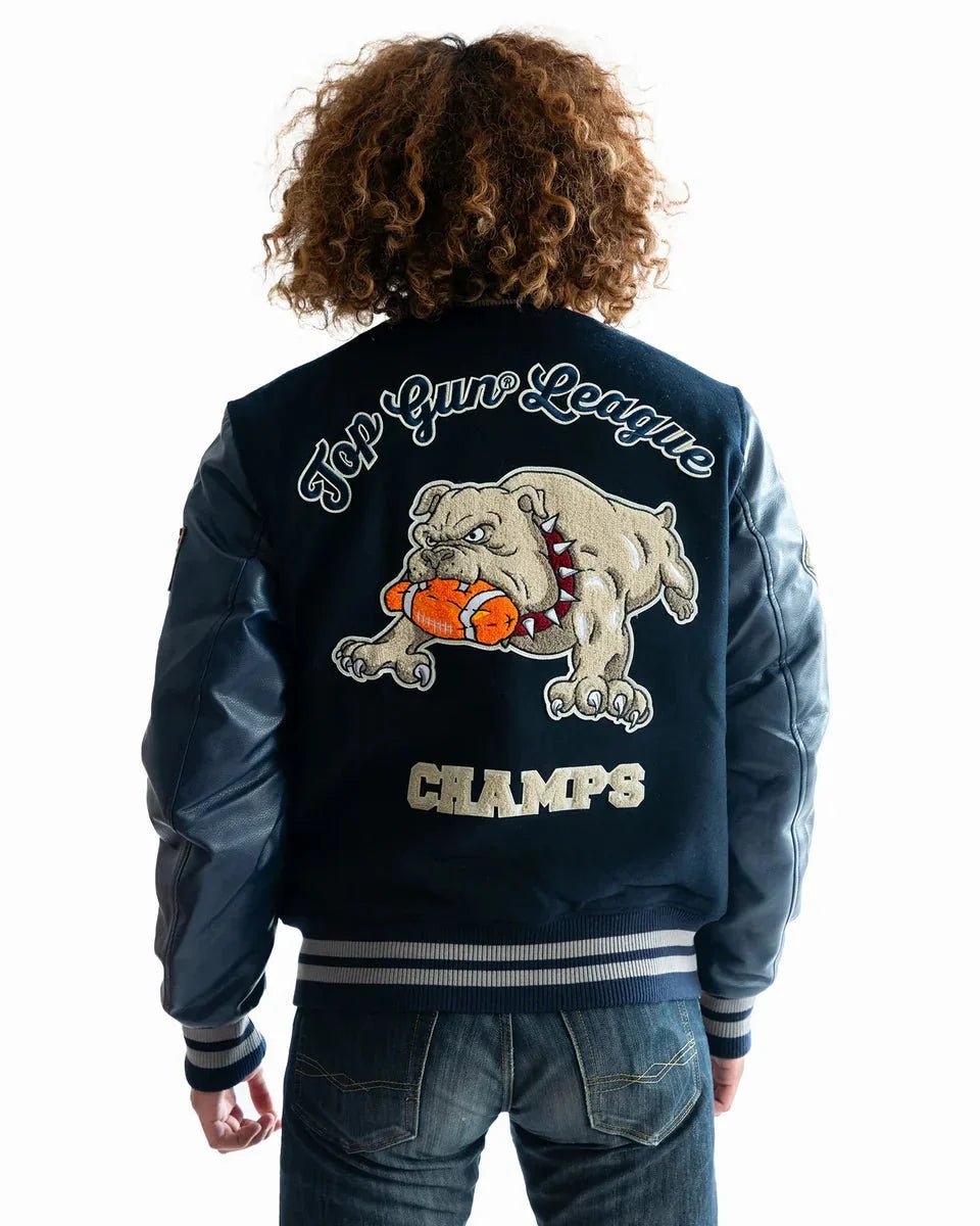 Top Gun Bulldog Varsity Jacket - Vox Leather