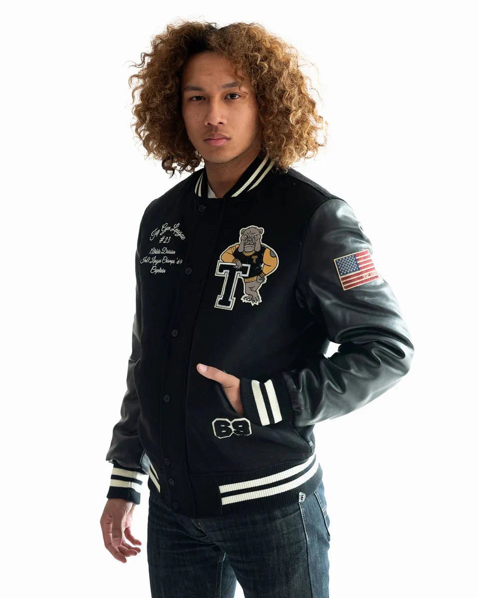 Top Gun Bulldog Varsity Jacket - Vox Leather