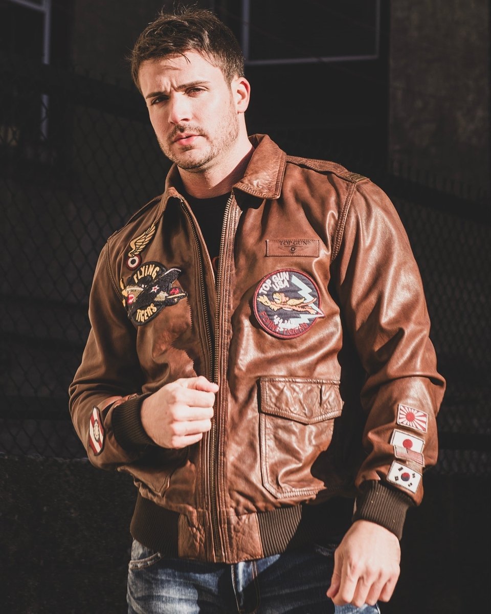 TOP GUN "FLYING TIGERS" LEATHER JACKET - Vox Leather