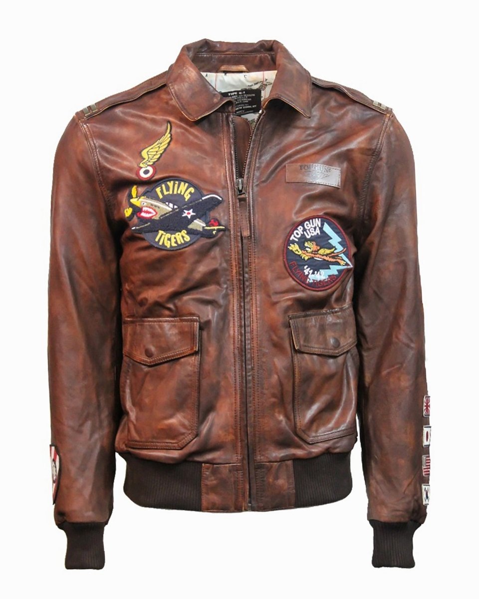 TOP GUN "FLYING TIGERS" LEATHER JACKET - Vox Leather