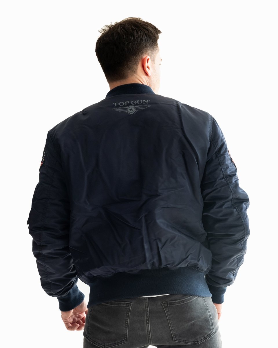 TOP GUN MA-1 NYLON BOMBER JACKET WITH PATCHES - Vox Leather