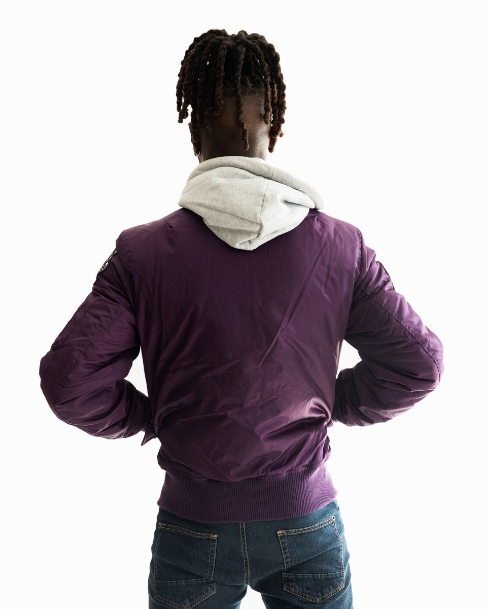 TOP GUN MA-1 NYLON BOMBER JACKET WITH REMOVABLE HOODIE (LIMITED EDITION) - Vox Leather