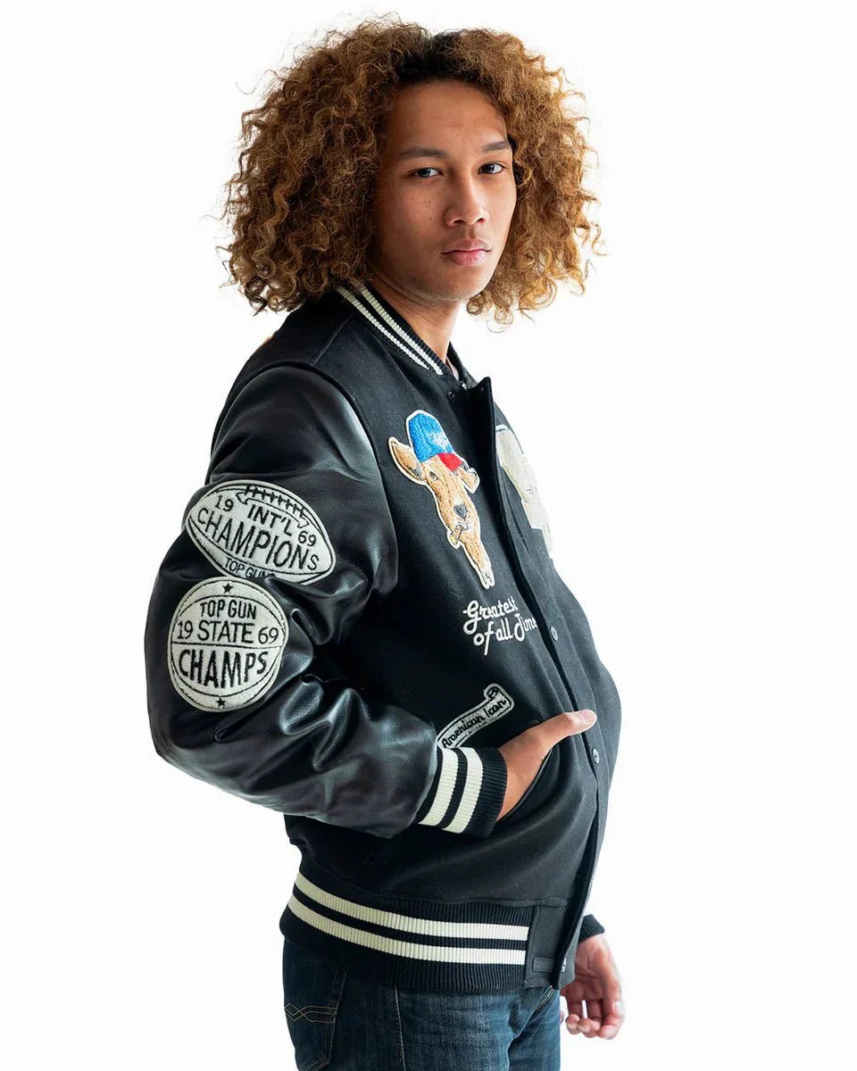 Top Gun Men’s Goat Varsity Jacket - Vox Leather