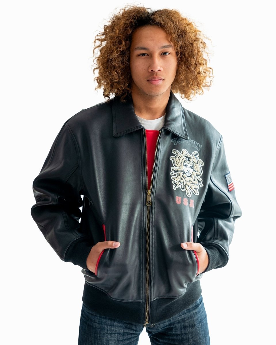 TOP GUN MEN'S MEDUSA LEATHER JACKET - Vox Leather