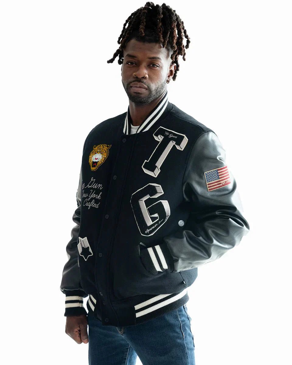 TOP GUN MEN'S TIGER VARSITY JACKET - Vox Leather