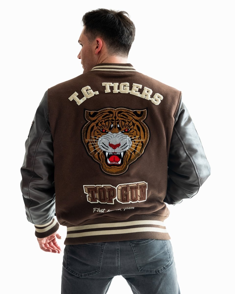 TOP GUN MEN'S "TIGER" VARSITY JACKET - Vox Leather