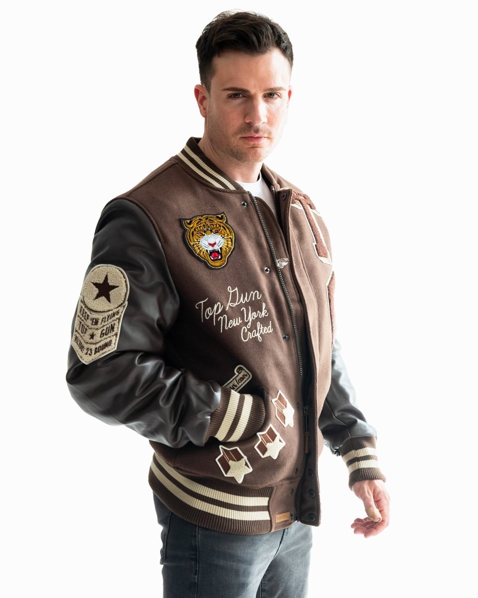 TOP GUN MEN'S "TIGER" VARSITY JACKET - Vox Leather