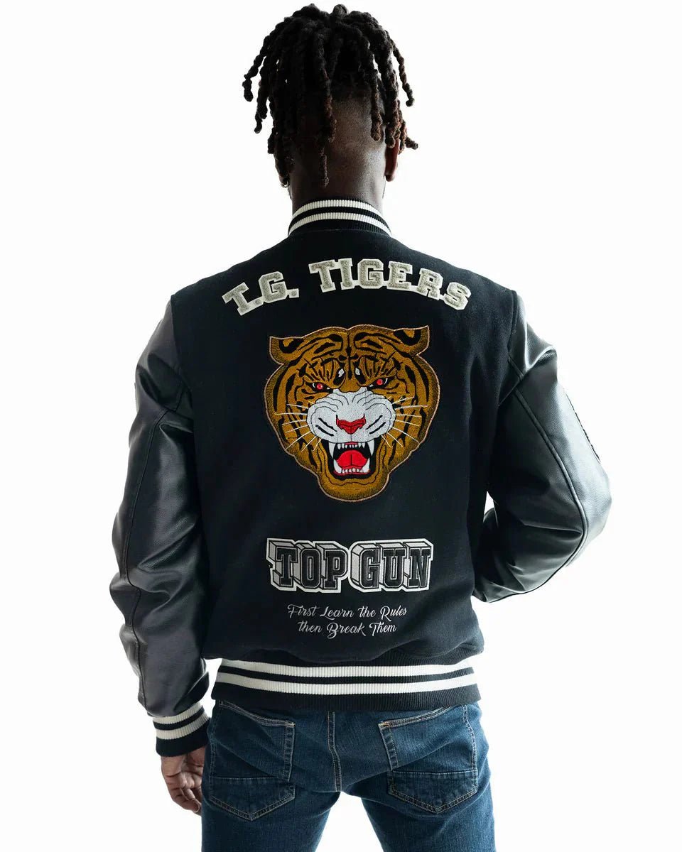 TOP GUN MEN'S TIGER VARSITY JACKET - Vox Leather