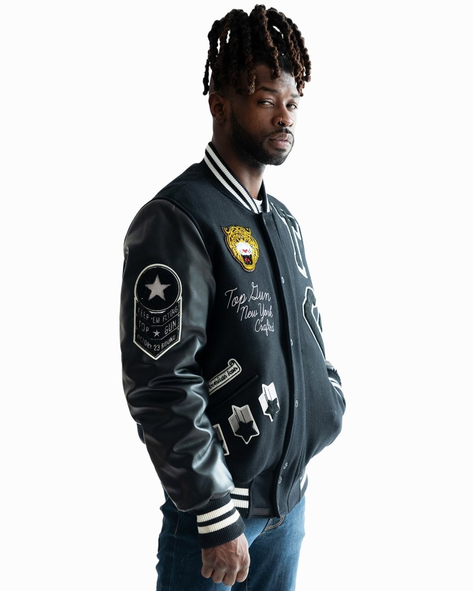 TOP GUN MEN'S "TIGER" VARSITY JACKET - Vox Leather