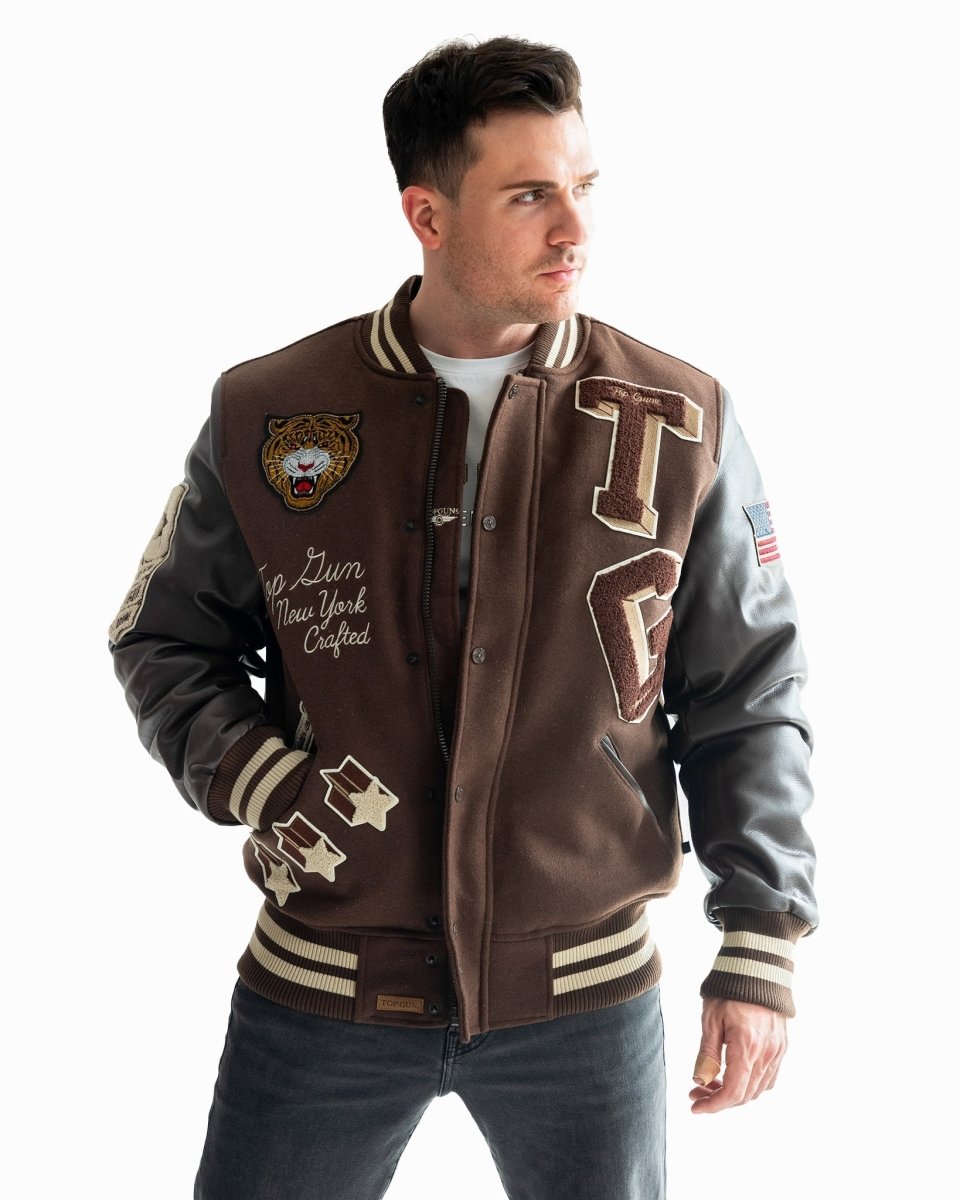TOP GUN MEN'S "TIGER" VARSITY JACKET - Vox Leather