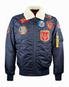 TOP GUN OFFICIAL B - 15 MEN'S FLIGHT BOMBER JACKET WITH PATCHES - Rare Leather