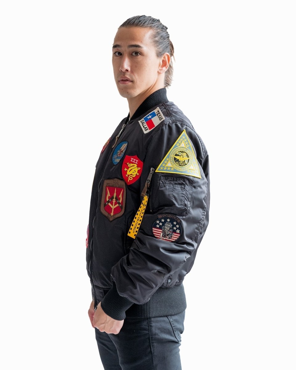 TOP GUN "OFFICIAL PATCHES" MA-1 NYLON BOMBER - Vox Leather