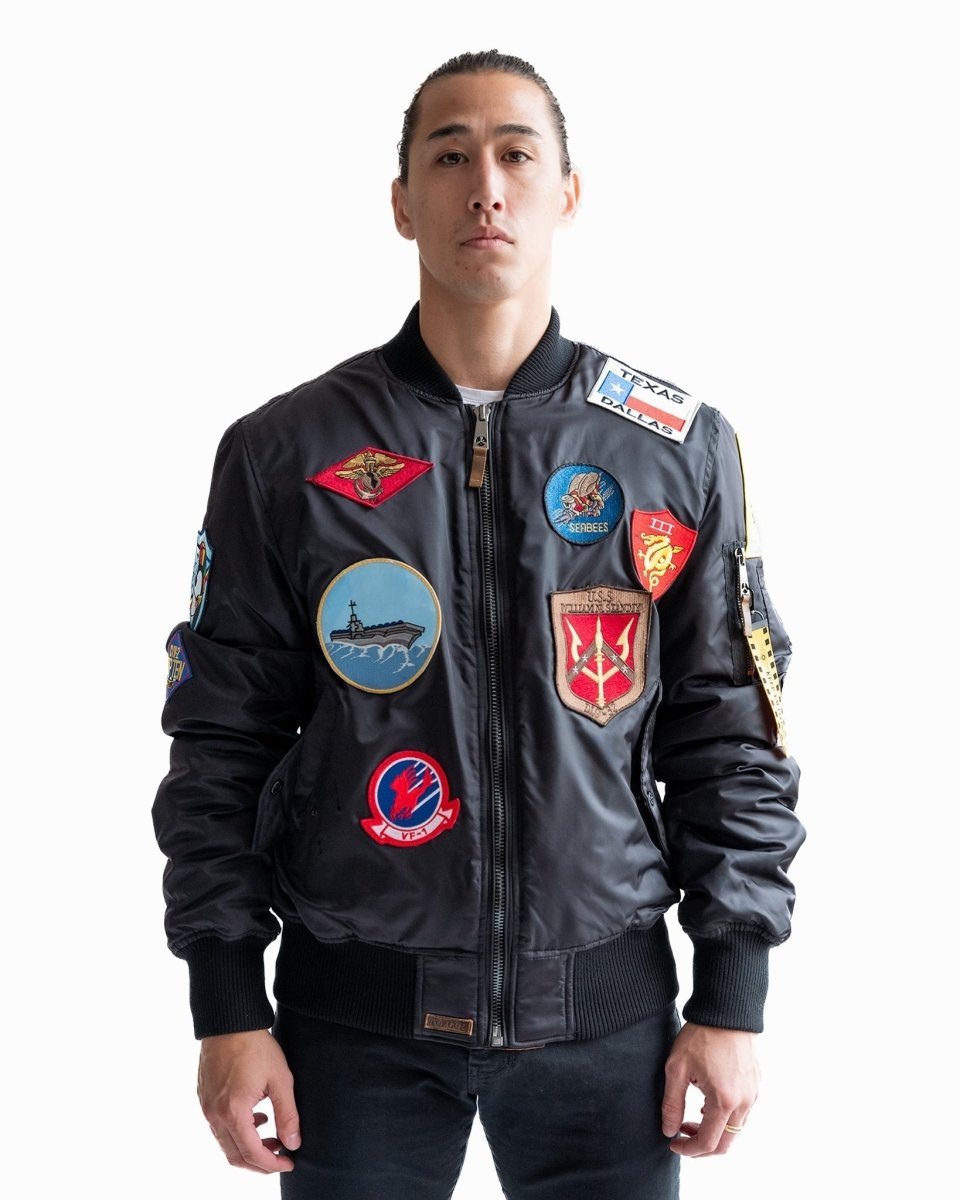 TOP GUN "OFFICIAL PATCHES" MA-1 NYLON BOMBER - Vox Leather