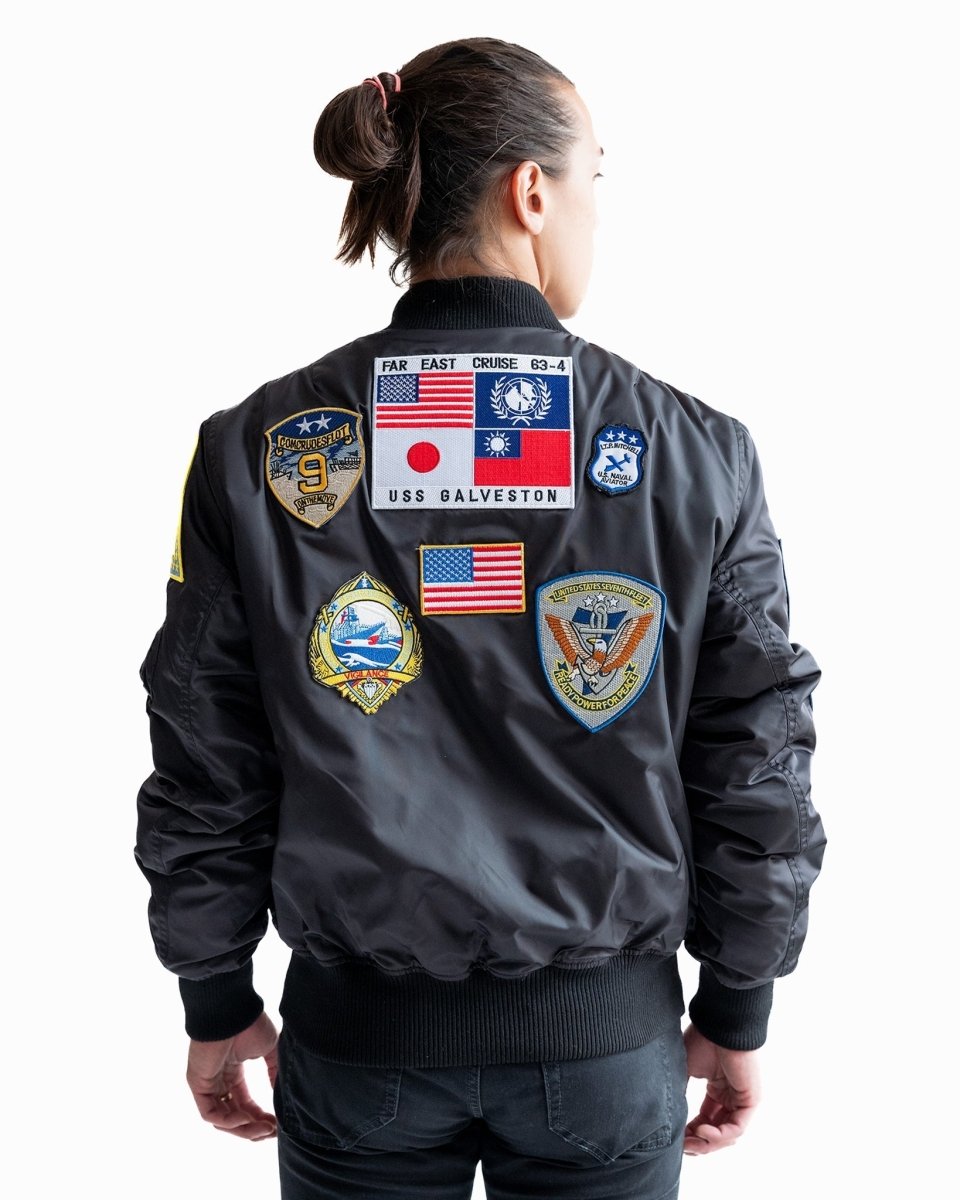 TOP GUN "OFFICIAL PATCHES" MA-1 NYLON BOMBER - Vox Leather