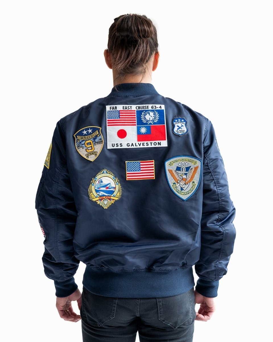 TOP GUN "OFFICIAL PATCHES" MA-1 NYLON BOMBER - Vox Leather