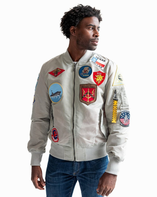 TOP GUN "OFFICIAL PATCHES" MA-1 NYLON BOMBER - Vox Leather