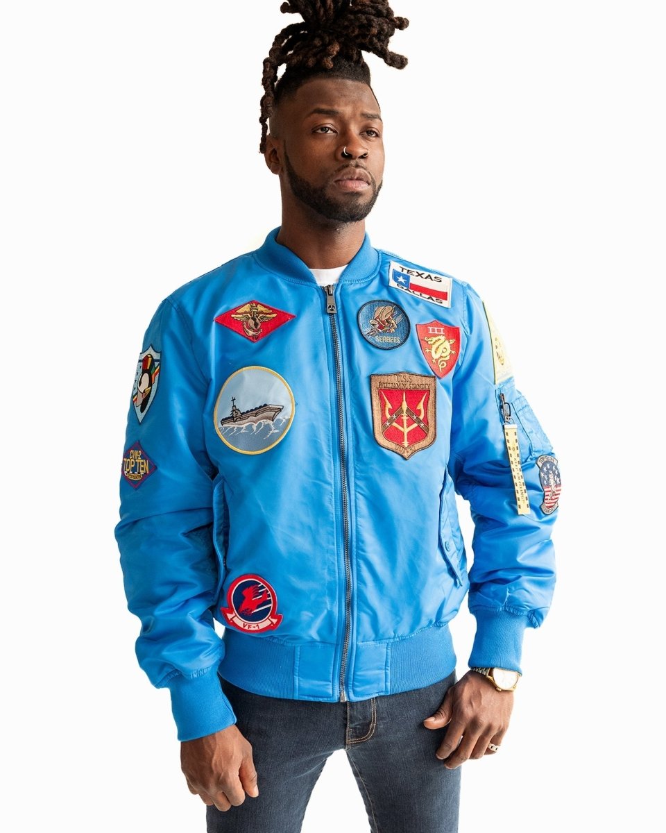 TOP GUN "OFFICIAL PATCHES" MA-1 NYLON BOMBER - Vox Leather