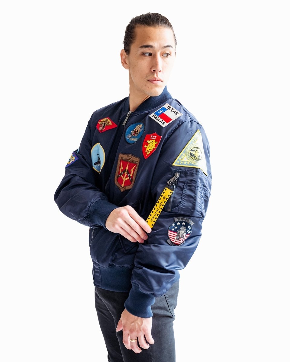 TOP GUN "OFFICIAL PATCHES" MA-1 NYLON BOMBER - Vox Leather