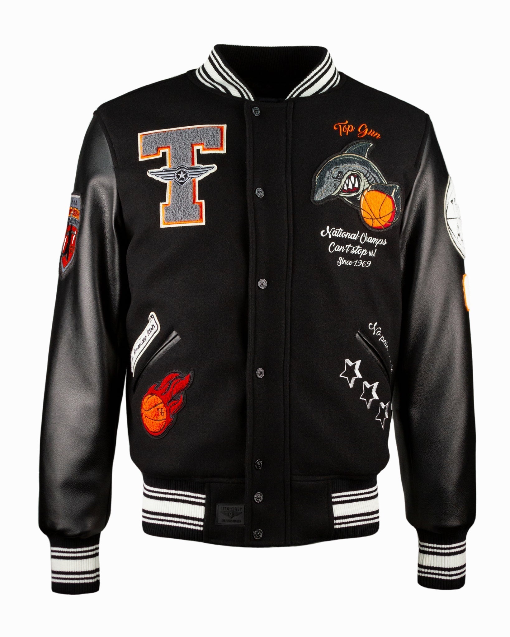 TOP GUN® "SHARK" VARSITY JACKET - Rare Leather