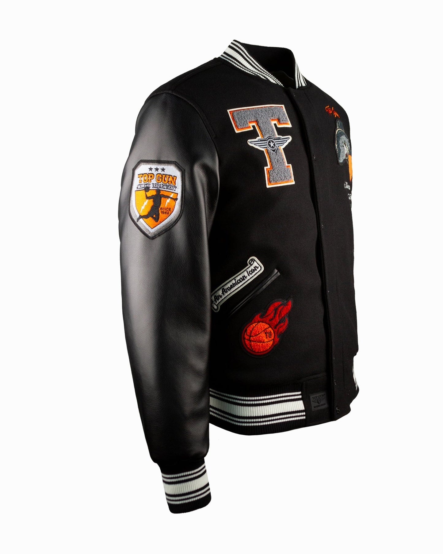 TOP GUN® "SHARK" VARSITY JACKET - Rare Leather