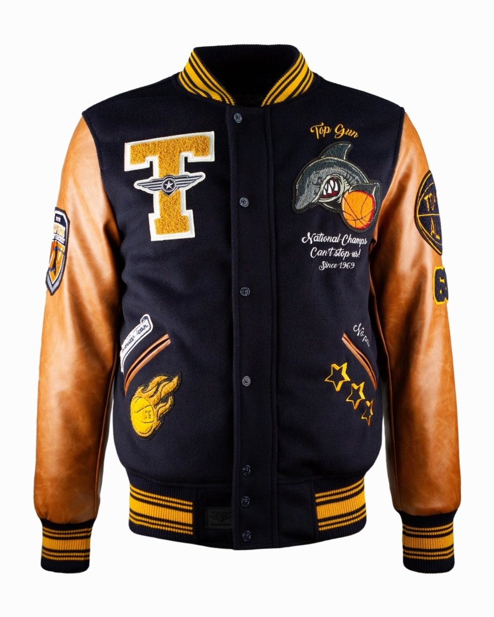 TOP GUN® "SHARK" VARSITY JACKET - Vox Leather