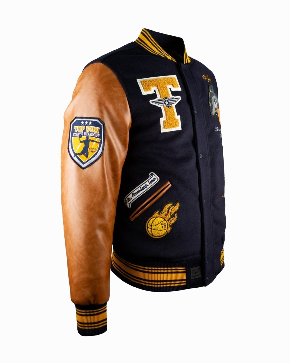 TOP GUN® "SHARK" VARSITY JACKET - Vox Leather