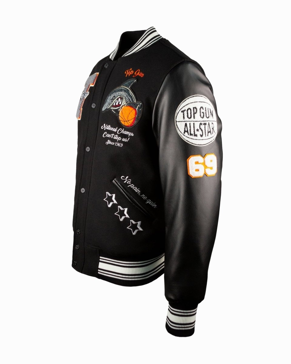 TOP GUN® "SHARK" VARSITY JACKET - Vox Leather