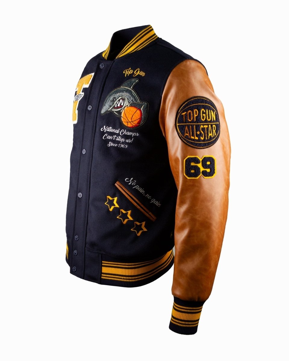 TOP GUN® "SHARK" VARSITY JACKET - Vox Leather