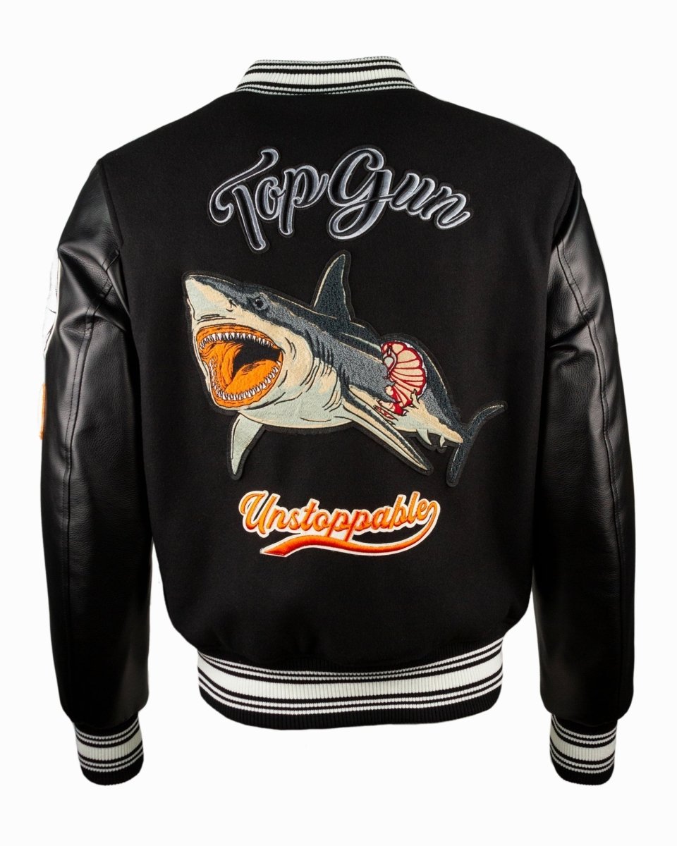 TOP GUN® "SHARK" VARSITY JACKET - Vox Leather