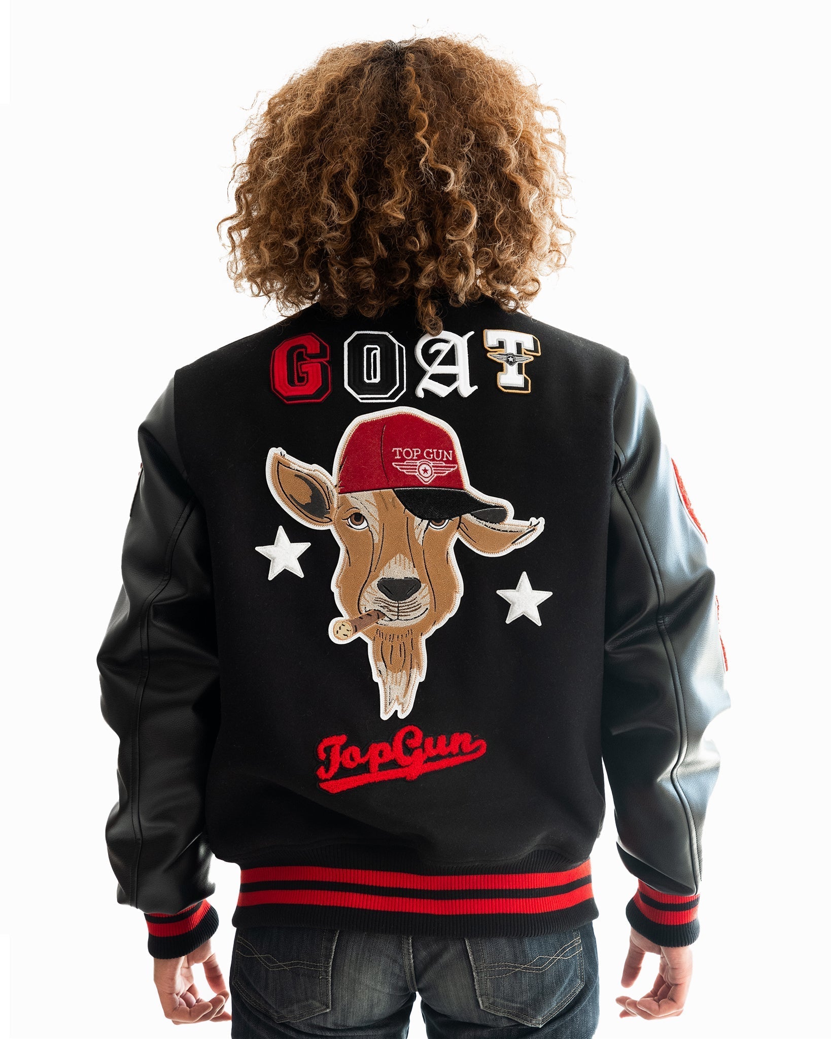 TOP GUN THE GOAT VARSITY JACKET - Rare Leather