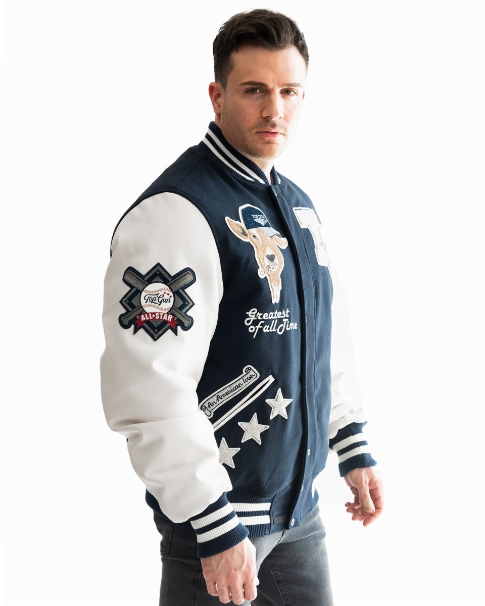 TOP GUN THE GOAT VARSITY JACKET - Vox Leather