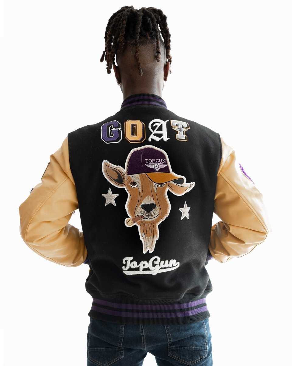 TOP GUN THE GOAT VARSITY JACKET - Vox Leather