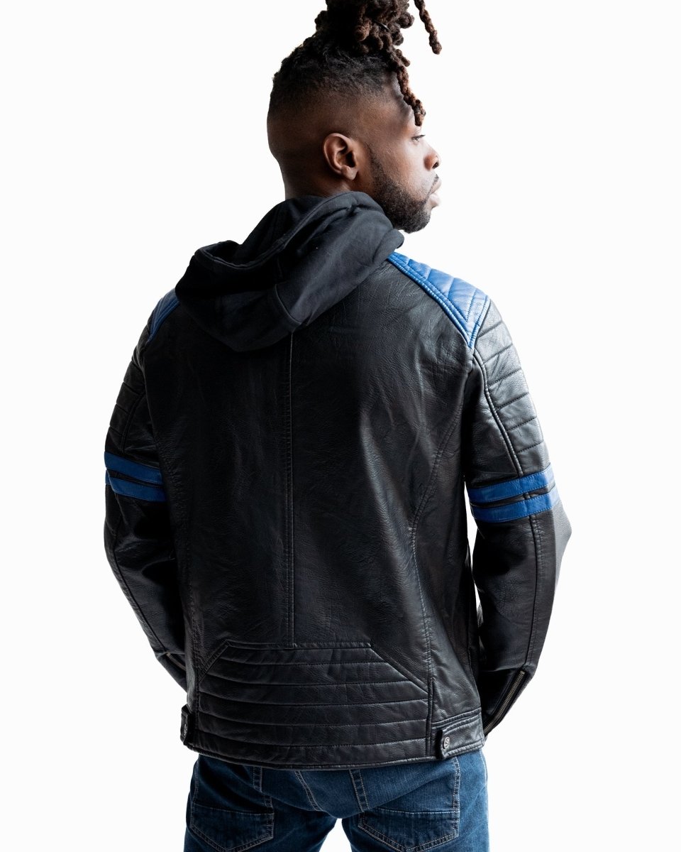 TOP GUN VEGAN LEATHER HOODED RACER JACKET - Vox Leather