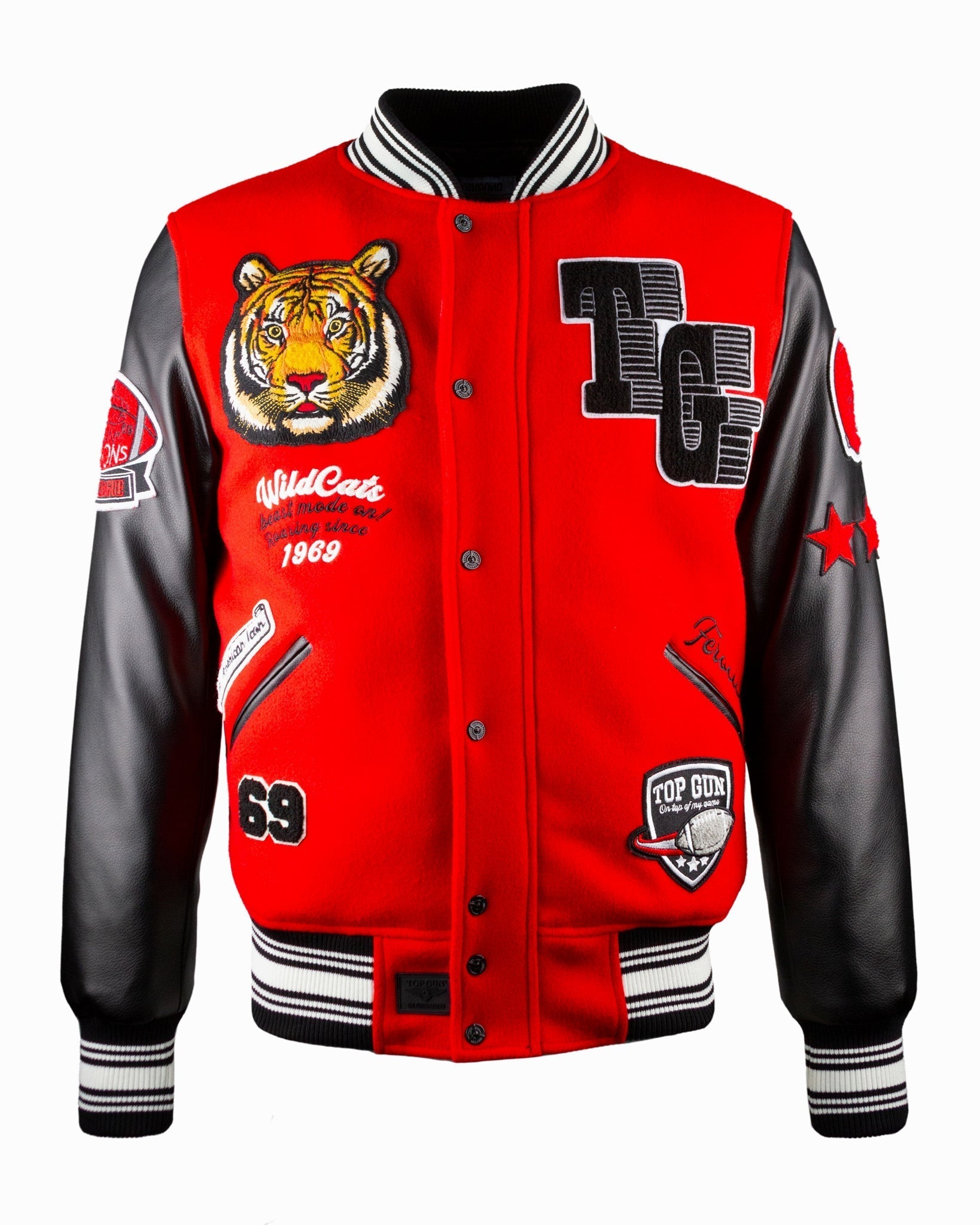 TOP GUN® "WILDCATS" VARSITY JACKET - Rare Leather