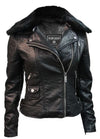 Top Gun Women’s Textured Vegan Leather Motorcycle Jacket - Vox Leather