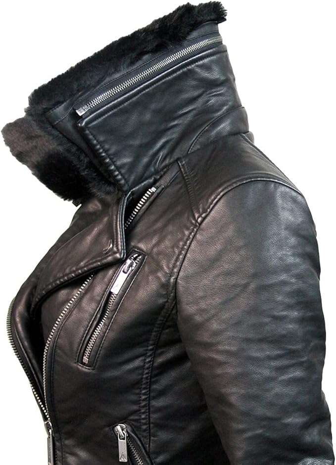 Top Gun Women’s Textured Vegan Leather Motorcycle Jacket - Vox Leather