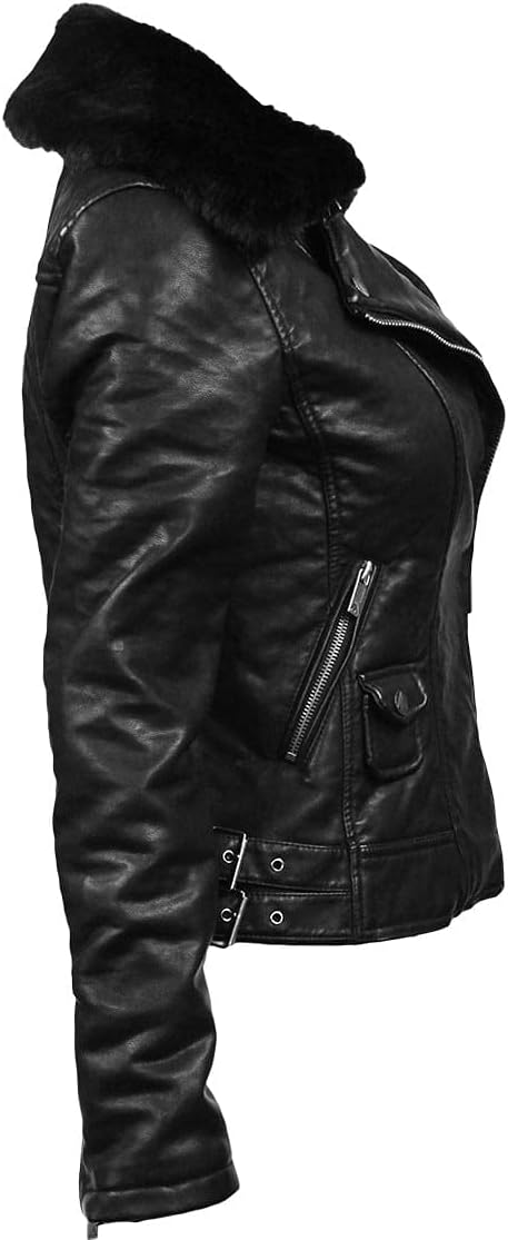 Top Gun Women’s Textured Vegan Leather Motorcycle Jacket - Vox Leather