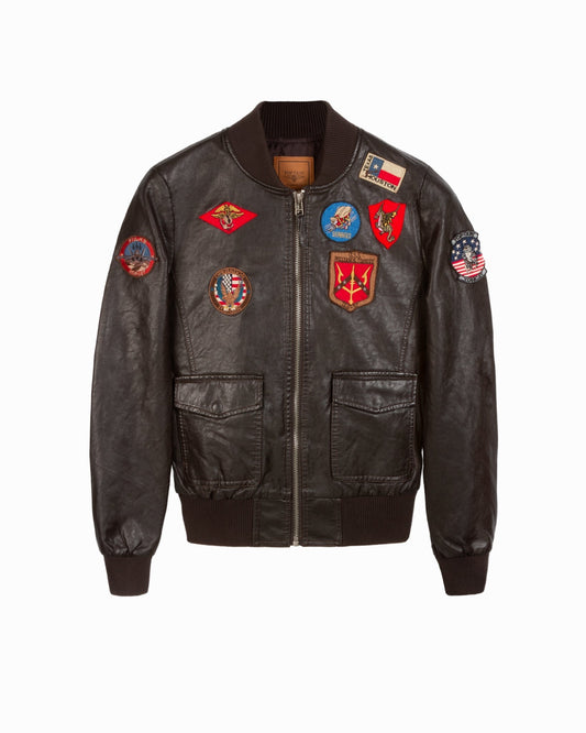 TOP GUN WOMEN'S VEGAN LEATHER BOMBER JACKET - Rare Leather