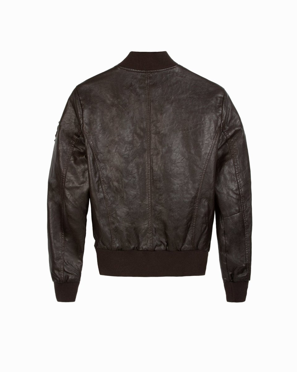 TOP GUN WOMEN'S VEGAN LEATHER BOMBER JACKET - Vox Leather