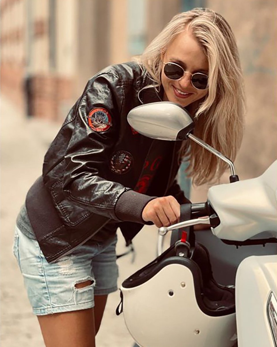 TOP GUN WOMEN'S VEGAN LEATHER BOMBER JACKET - Vox Leather