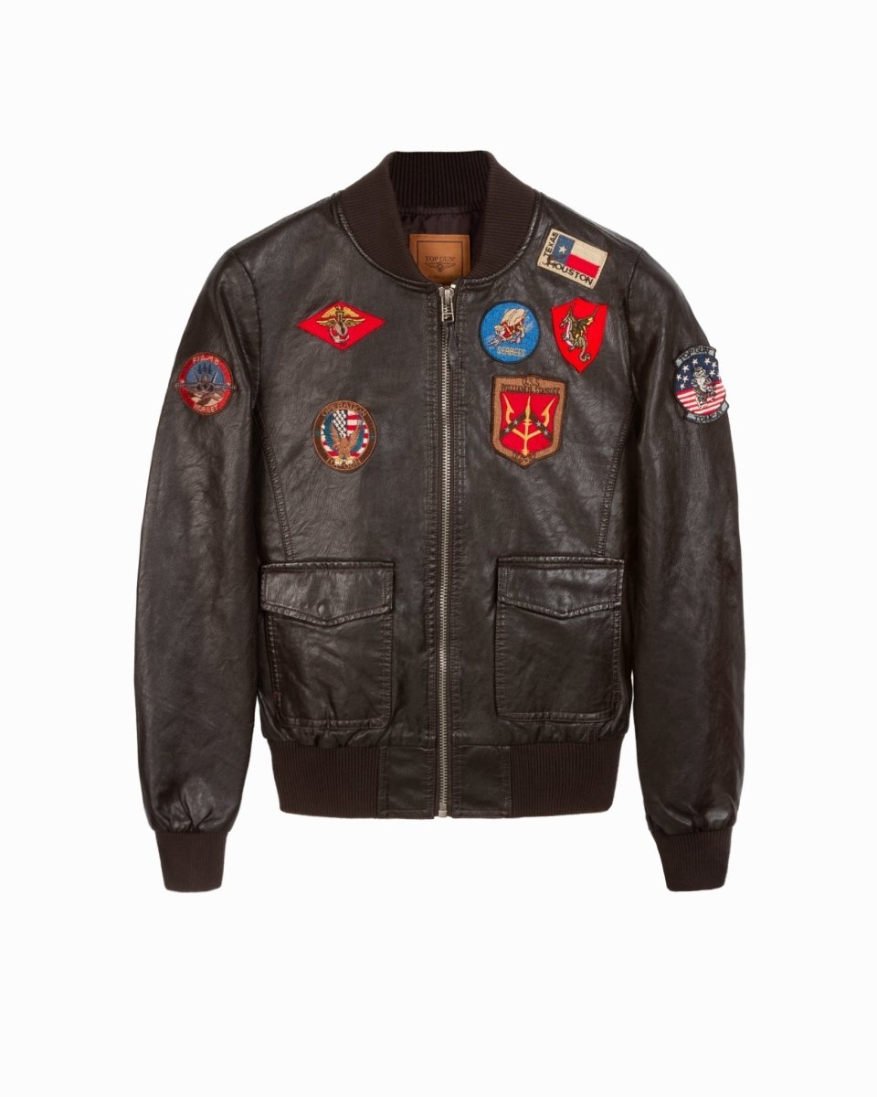 TOP GUN WOMEN'S VEGAN LEATHER BOMBER JACKET - Vox Leather