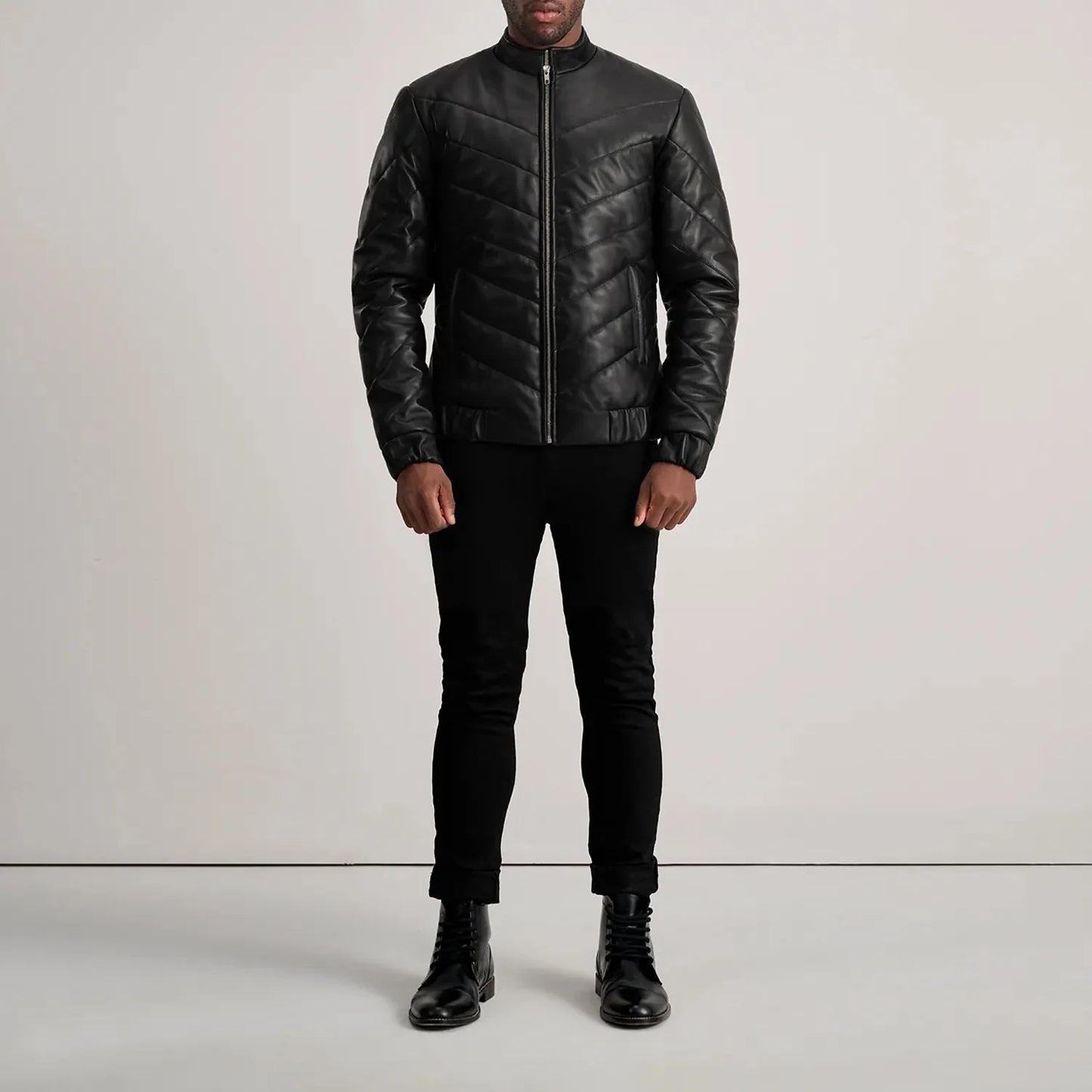 Travis Black Leather Puffer Jacket - Rare Leather