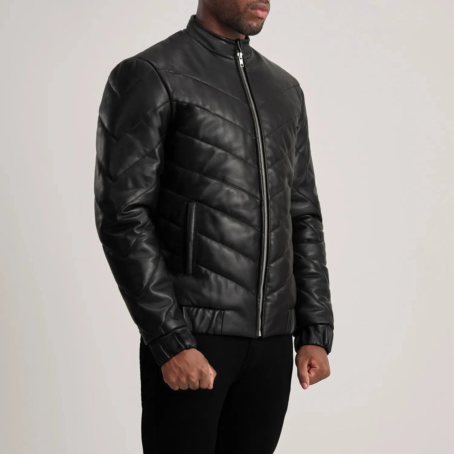 Travis Black Leather Puffer Jacket - Rare Leather