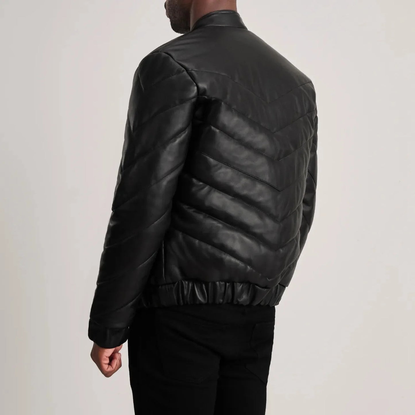 Travis Black Leather Puffer Jacket - Rare Leather