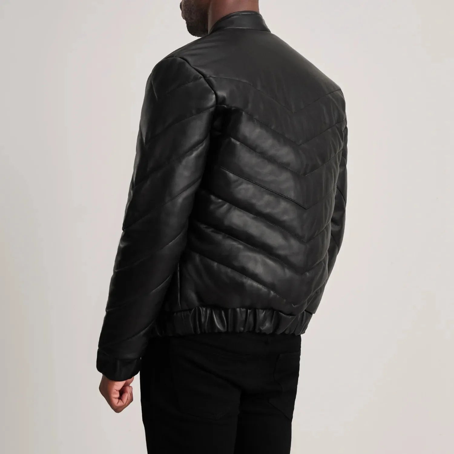 Travis Black Leather Puffer Jacket - Rare Leather