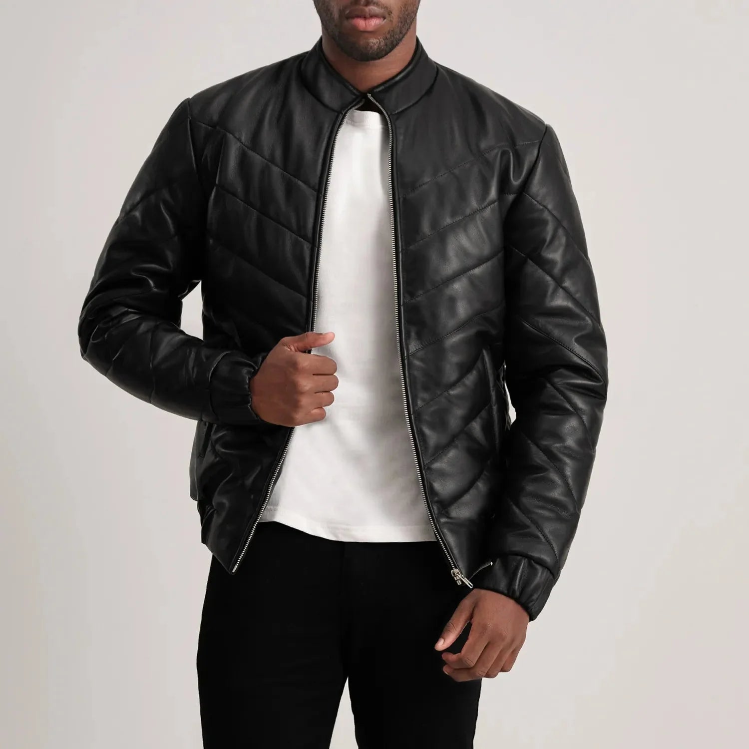 Travis Black Leather Puffer Jacket - Rare Leather