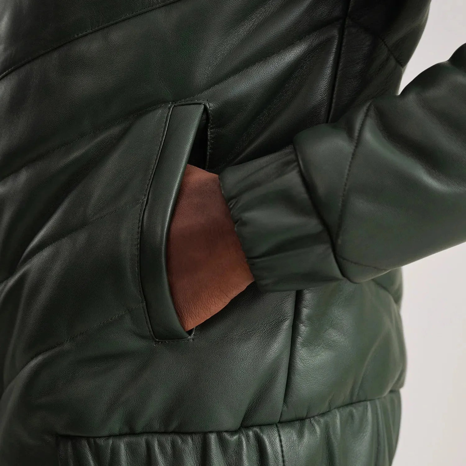 Travis Green Leather Puffer Jacket - Rare Leather