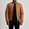 Travis Tan Leather Puffer Jacket - Rare Leather